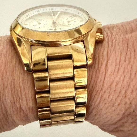 MICHAEL KORS MK5739 BRADSHAW GOLD TONE CHRONOGRAPH WATCH FITS ~6\